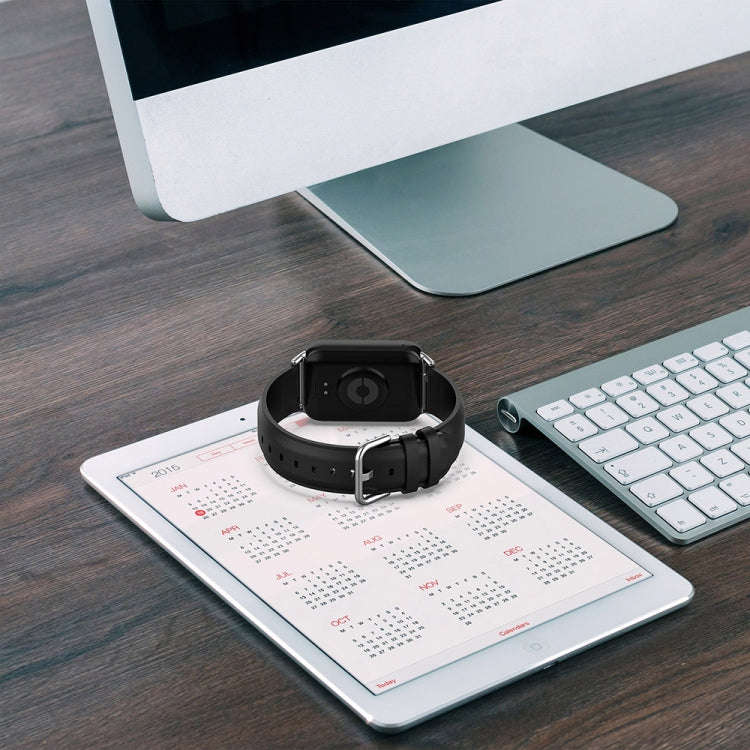 For Xiaomi Smart Band 9 Pro / 8 Pro Round Tail Genuine Leather Watch Band(Navy Blue)
