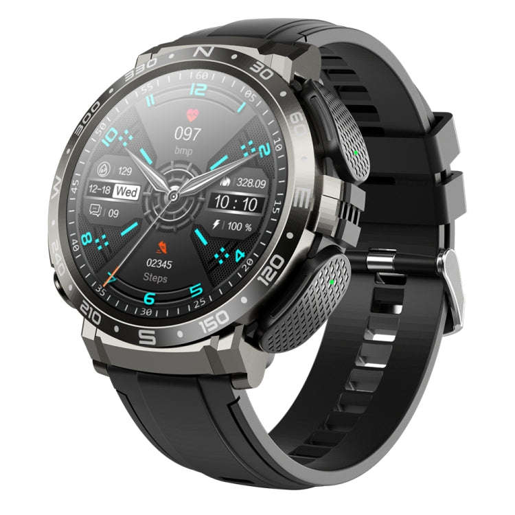 M68 Plus 1.52 inch Round Screen 2 in 1 Bluetooth Earphone Smart Watch, 512MB Memory Support Healt...