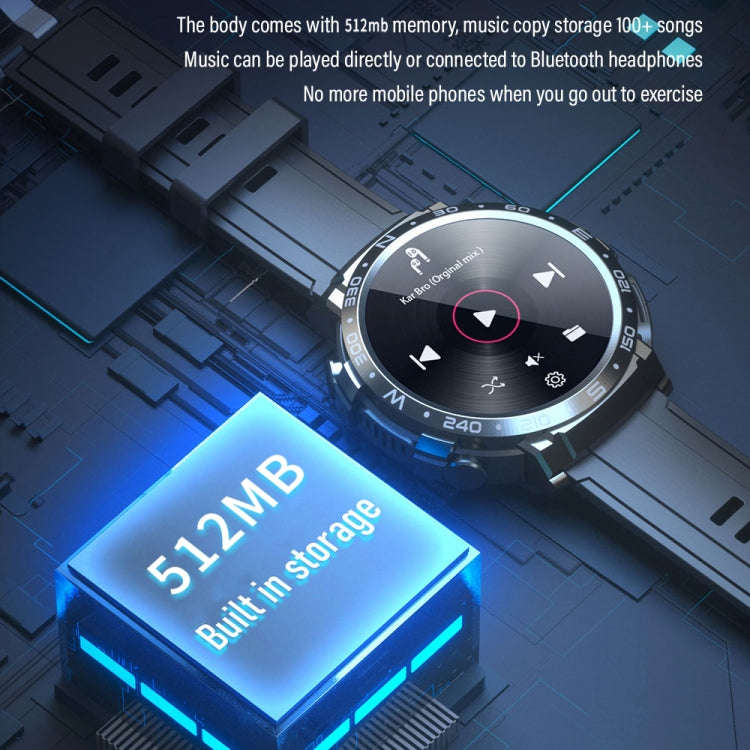 M68 Plus 1.52 inch Round Screen 2 in 1 Bluetooth Earphone Smart Watch, 512MB Memory Support Healt...