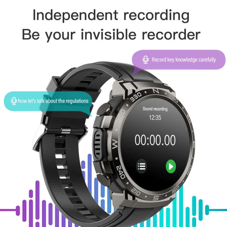 M68 Plus 1.52 inch Round Screen 2 in 1 Bluetooth Earphone Smart Watch, 512MB Memory Support Healt...