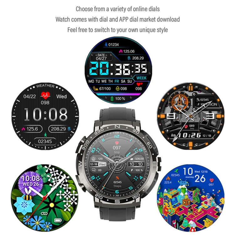 M68 Plus 1.52 inch Round Screen 2 in 1 Bluetooth Earphone Smart Watch, 512MB Memory Support Healt...
