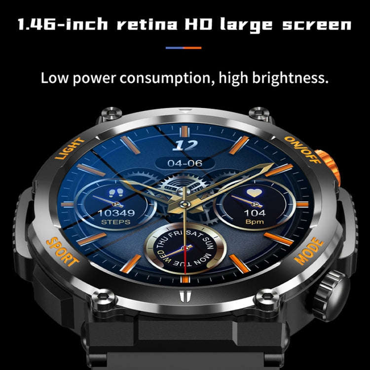 HT17 1.46 inch Round Screen Bluetooth Smart Watch, Support Health Monitoring & 100+ Sports Modes(...