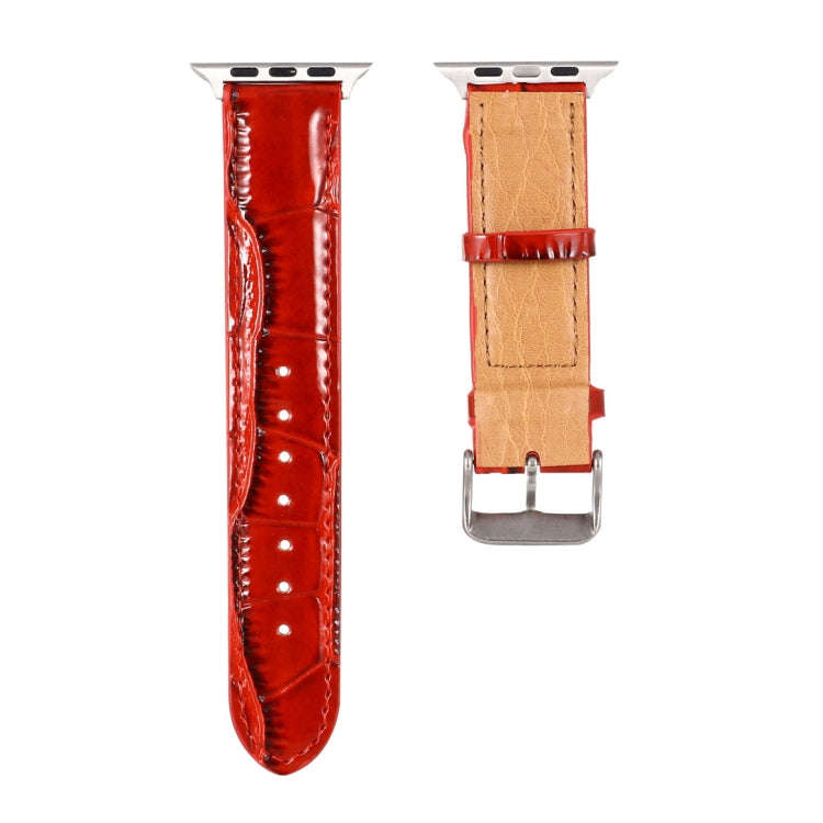 For Apple Watch Ultra 49mm / Series 8&7 45mm / SE 2&6&SE&5&4 44mm / 3&2&1 42mm Crocodile Texture ...