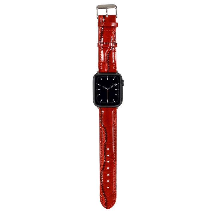 For Apple Watch Ultra 49mm / Series 8&7 45mm / SE 2&6&SE&5&4 44mm / 3&2&1 42mm Crocodile Texture ...