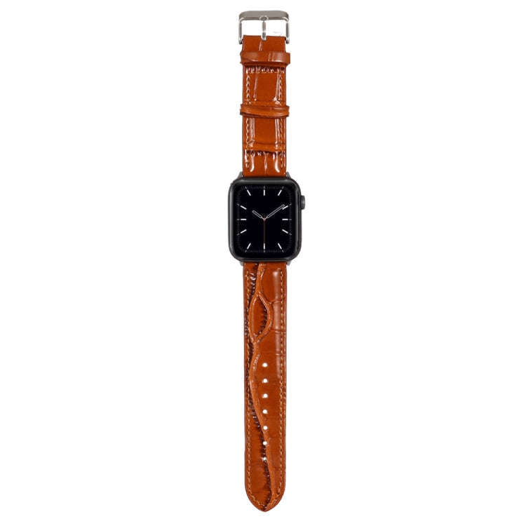 For Apple Watch Series 8&7 41mm / SE 2&6&SE&5&4 40mm / 3&2&1 38mm Crocodile Texture Leather Wrist...