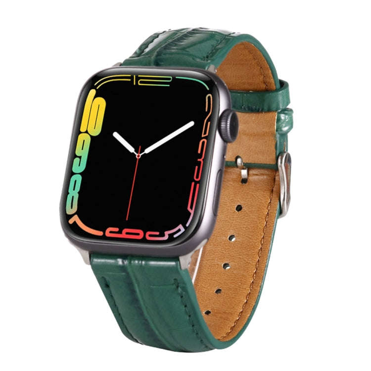 For Apple Watch Series 8&7 41mm / SE 2&6&SE&5&4 40mm / 3&2&1 38mm Crocodile Texture Leather Wrist...