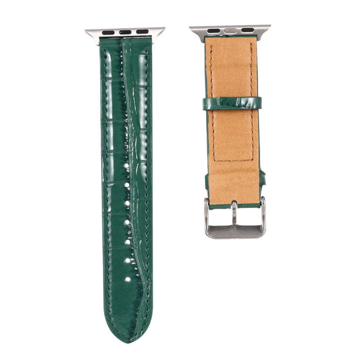 For Apple Watch Series 8&7 41mm / SE 2&6&SE&5&4 40mm / 3&2&1 38mm Crocodile Texture Leather Wrist...