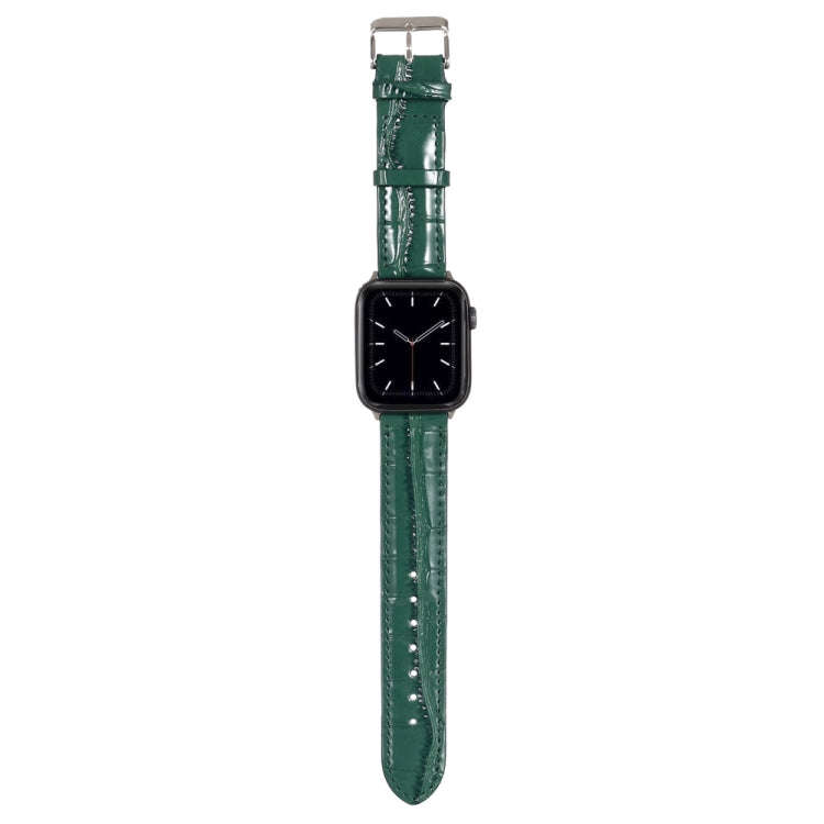 For Apple Watch Series 8&7 41mm / SE 2&6&SE&5&4 40mm / 3&2&1 38mm Crocodile Texture Leather Wrist...