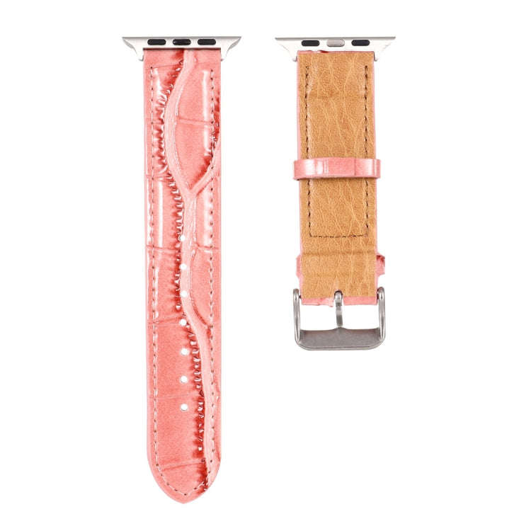 For Apple Watch Series 8&7 41mm / SE 2&6&SE&5&4 40mm / 3&2&1 38mm Crocodile Texture Leather Wrist...