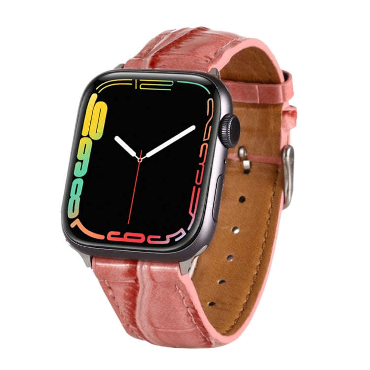 For Apple Watch Series 8&7 41mm / SE 2&6&SE&5&4 40mm / 3&2&1 38mm Crocodile Texture Leather Wrist...