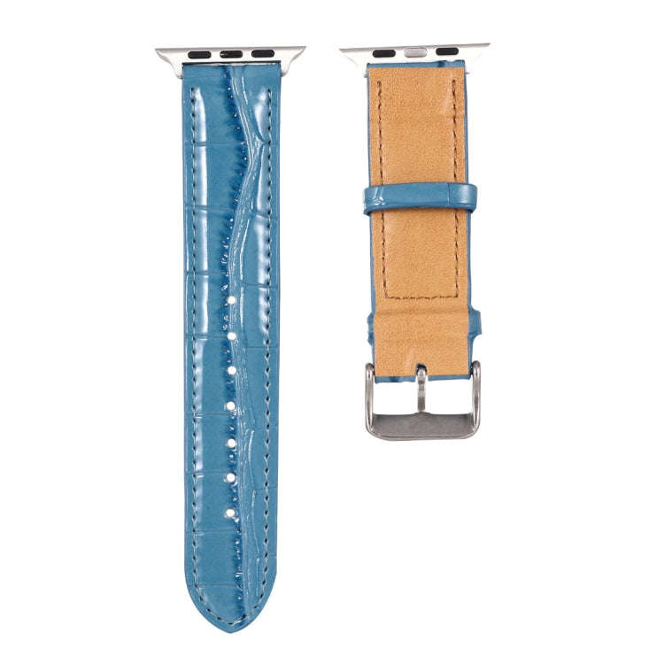 For Apple Watch Series 8&7 41mm / SE 2&6&SE&5&4 40mm / 3&2&1 38mm Crocodile Texture Leather Wrist...