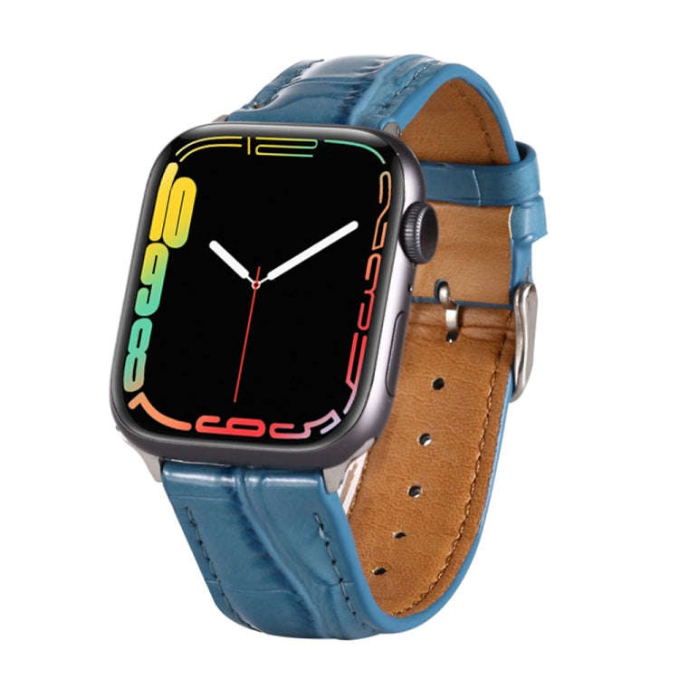 For Apple Watch Series 8&7 41mm / SE 2&6&SE&5&4 40mm / 3&2&1 38mm Crocodile Texture Leather Wrist...