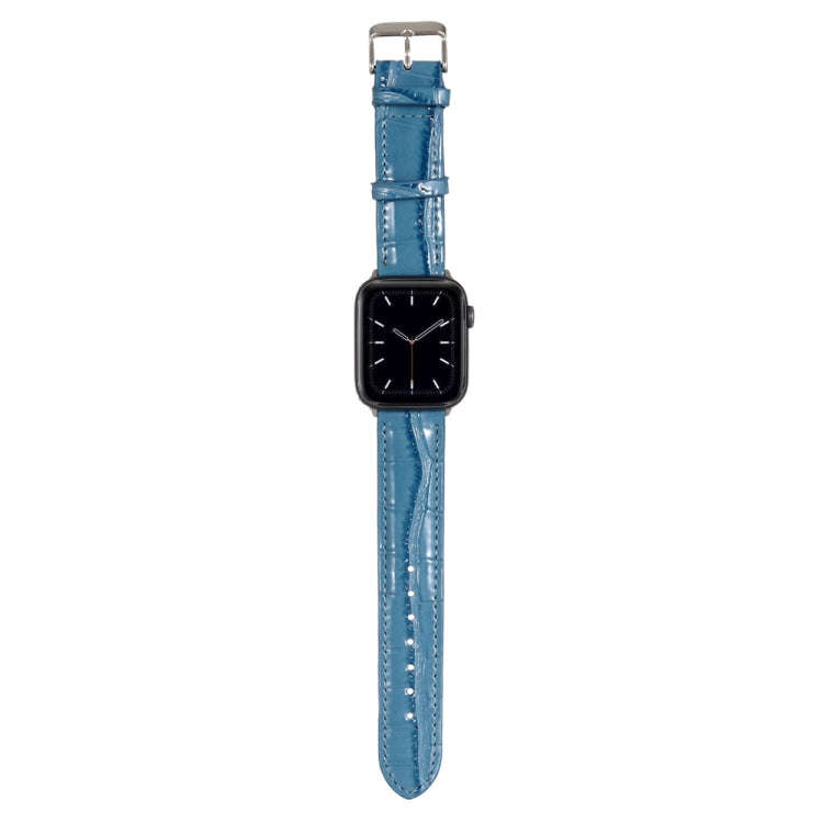 For Apple Watch Series 8&7 41mm / SE 2&6&SE&5&4 40mm / 3&2&1 38mm Crocodile Texture Leather Wrist...