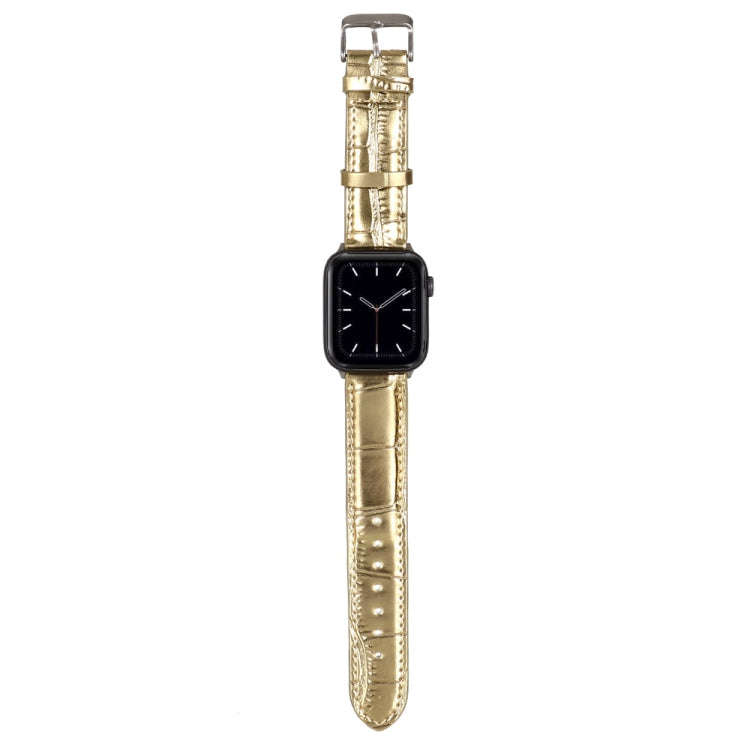 For Apple Watch Series 7 41mm / 6 & SE & 5 & 4 40mm / 3 & 2 & 1 38mm Crocodile Texture Leather Wr...