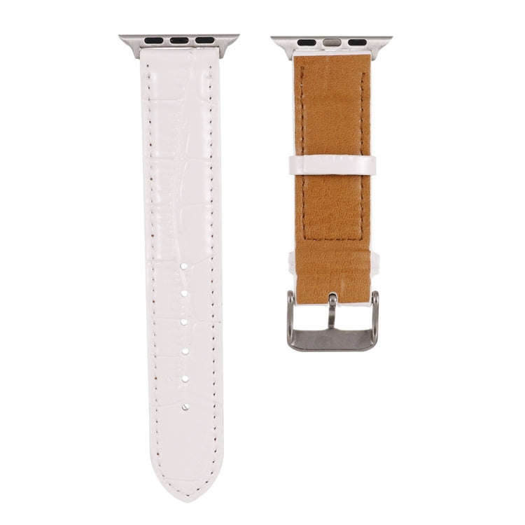 For Apple Watch Series 7 41mm / 6 & SE & 5 & 4 40mm / 3 & 2 & 1 38mm Crocodile Texture Leather Wr...