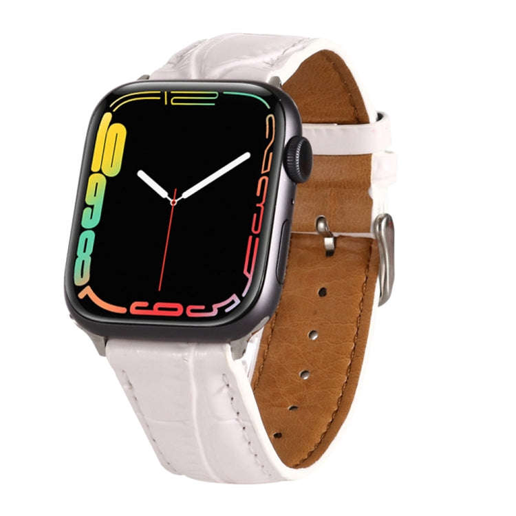 For Apple Watch Series 7 41mm / 6 & SE & 5 & 4 40mm / 3 & 2 & 1 38mm Crocodile Texture Leather Wr...