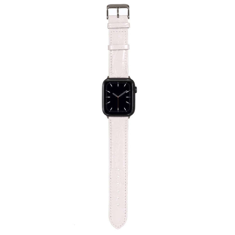 For Apple Watch Series 7 41mm / 6 & SE & 5 & 4 40mm / 3 & 2 & 1 38mm Crocodile Texture Leather Wr...