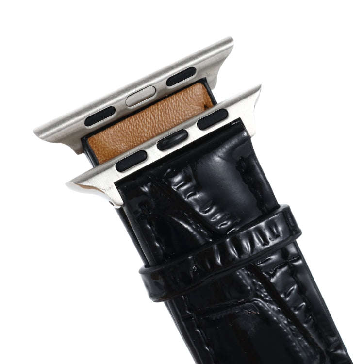 For Apple Watch Series 7 41mm / 6 & SE & 5 & 4 40mm / 3 & 2 & 1 38mm Crocodile Texture Leather Wr...