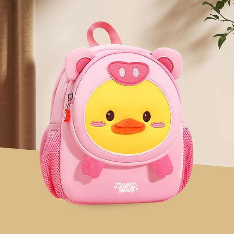 Children Cartoon Anti-Lost Large School Bag Backpack(Pig Pig Duck)
