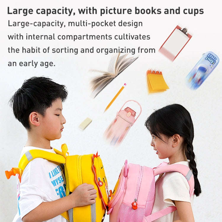 Children Cartoon Anti-Lost Large School Bag Backpack(Pig Pig Duck)