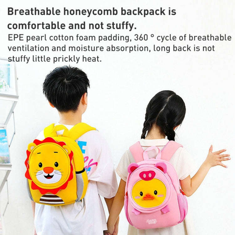 Children Cartoon Anti-Lost Large School Bag Backpack(Pig Pig Duck)