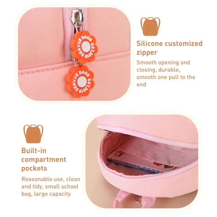Children Cute Cartoon Anti-Lost Kindergarten School Bag(Pink Apple Medium)