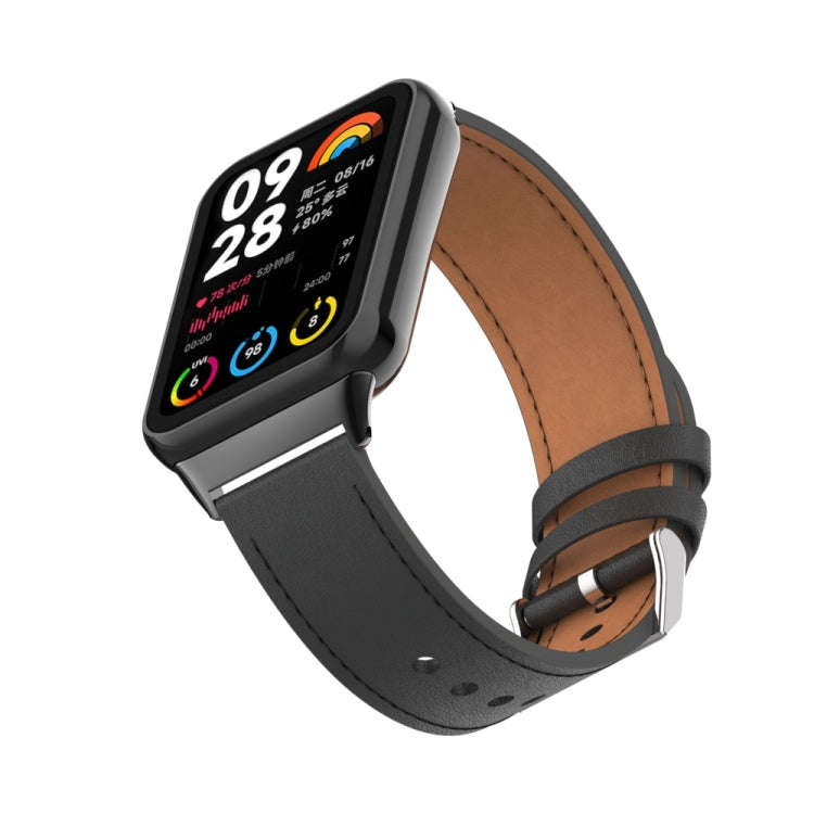 For Xiaomi Smart Band 9 Pro / 8 Pro 18mm Microfiber Sewing Leather Watch Band(Black)