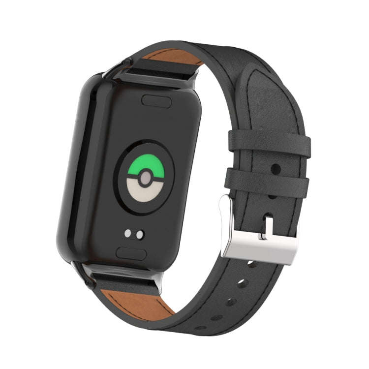 For Xiaomi Smart Band 9 Pro / 8 Pro 18mm Microfiber Sewing Leather Watch Band(Black)