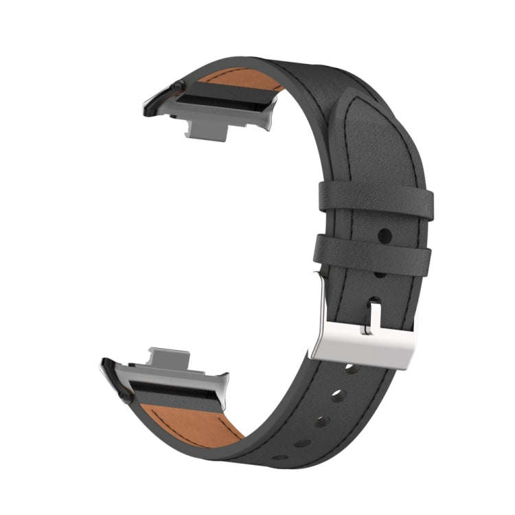 For Xiaomi Smart Band 9 Pro / 8 Pro 18mm Microfiber Sewing Leather Watch Band(Black)