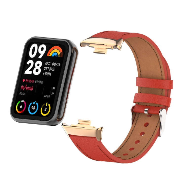 For Xiaomi Smart Band 9 Pro / 8 Pro 18mm Microfiber Sewing Leather Watch Band(Red)