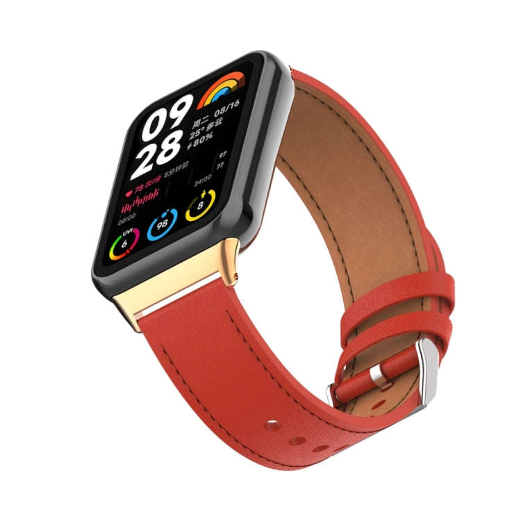 For Xiaomi Smart Band 9 Pro / 8 Pro 18mm Microfiber Sewing Leather Watch Band(Red)