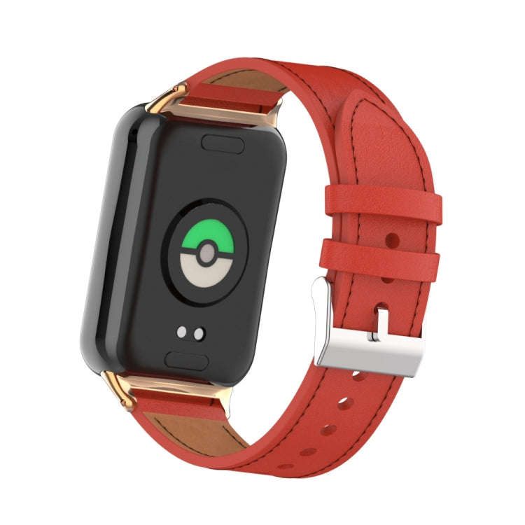 For Xiaomi Smart Band 9 Pro / 8 Pro 18mm Microfiber Sewing Leather Watch Band(Red)