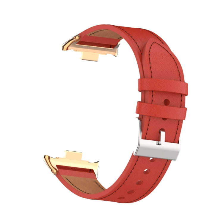 For Xiaomi Smart Band 9 Pro / 8 Pro 18mm Microfiber Sewing Leather Watch Band(Red)