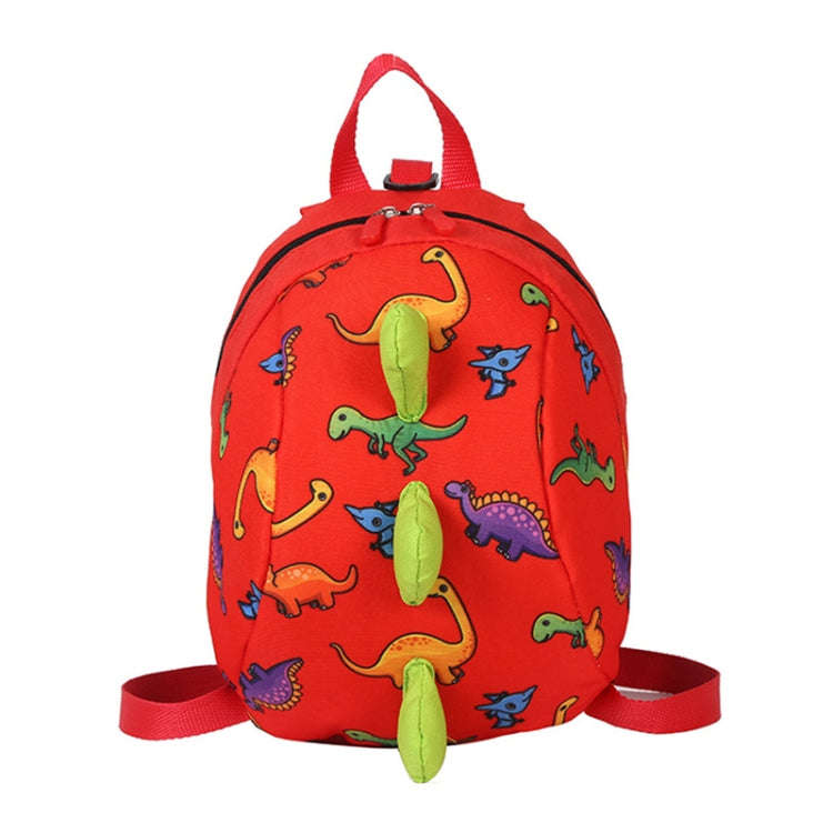 Children Dinosaur Cartoon Anti-Lost Backpack(Red)