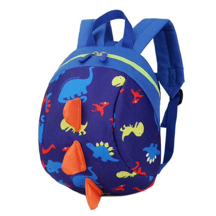 Children Dinosaur Cartoon Anti-Lost Backpack(Dark Blue)