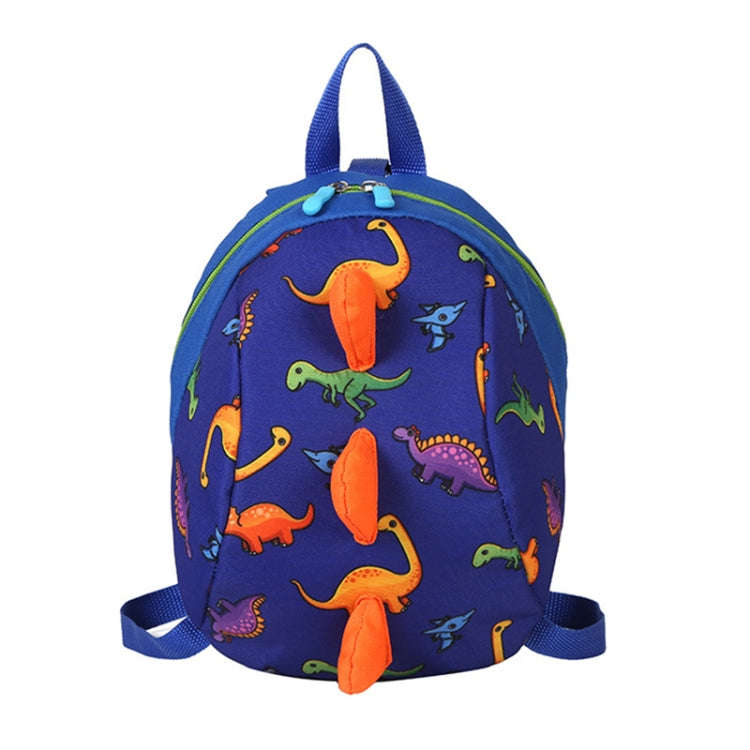 Children Dinosaur Cartoon Anti-Lost Backpack(Dark Blue)