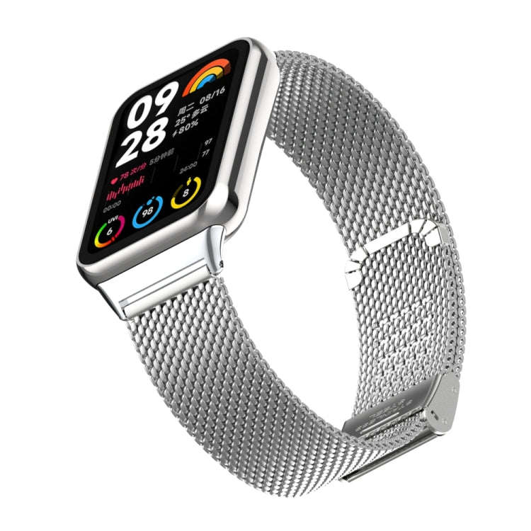For Xiaomi Smart Band 9 Pro / 8 Pro 18mm Steel Mesh Buckle Metal Watch Band(Silver)