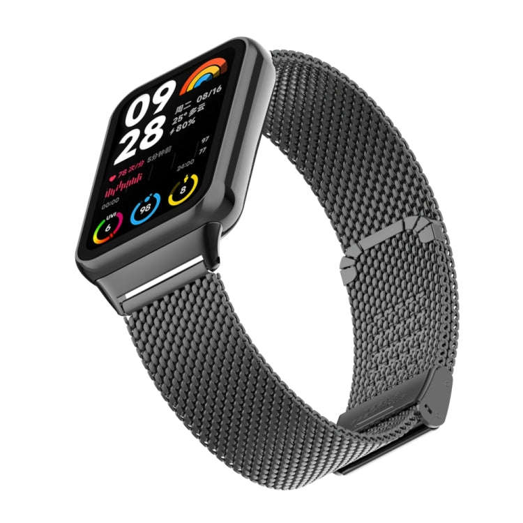 For Xiaomi Smart Band 9 Pro / 8 Pro 18mm Steel Mesh Buckle Metal Watch Band(Black)