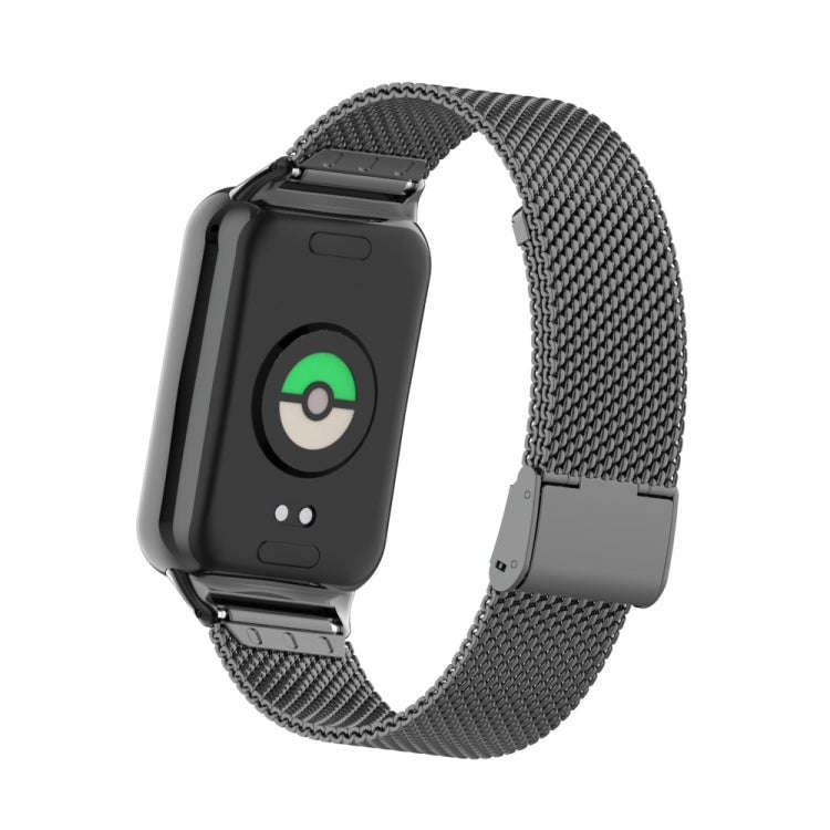 For Xiaomi Smart Band 9 Pro / 8 Pro 18mm Steel Mesh Buckle Metal Watch Band(Black)