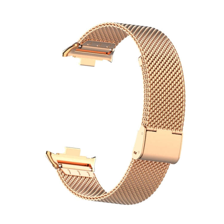 For Xiaomi Smart Band 9 Pro / 8 Pro 18mm Steel Mesh Buckle Metal Watch Band(Rose Gold)