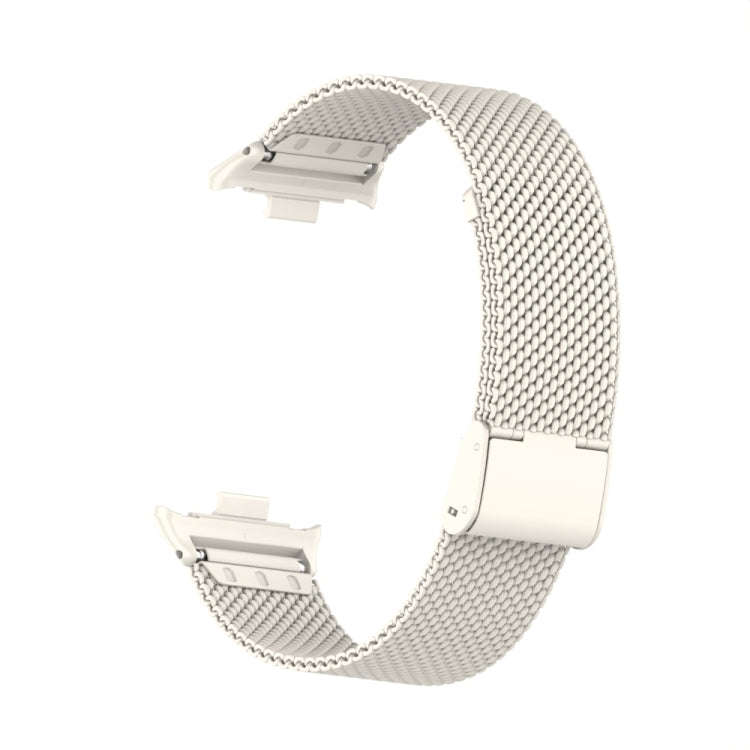 For Xiaomi Smart Band 9 Pro / 8 Pro 18mm Steel Mesh Buckle Metal Watch Band(Ivory White)