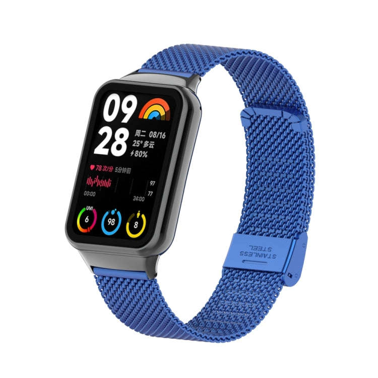 For Xiaomi Smart Band 9 Pro / 8 Pro 18mm Steel Mesh Buckle Metal Watch Band(Royal Blue)