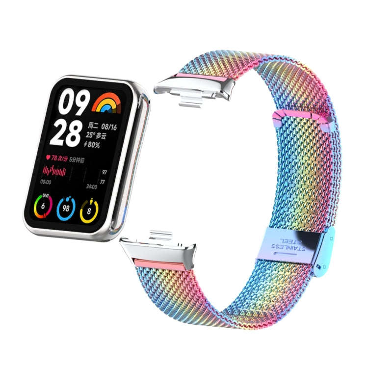 For Xiaomi Smart Band 9 Pro / 8 Pro 18mm Steel Mesh Buckle Metal Watch Band(Colorful)