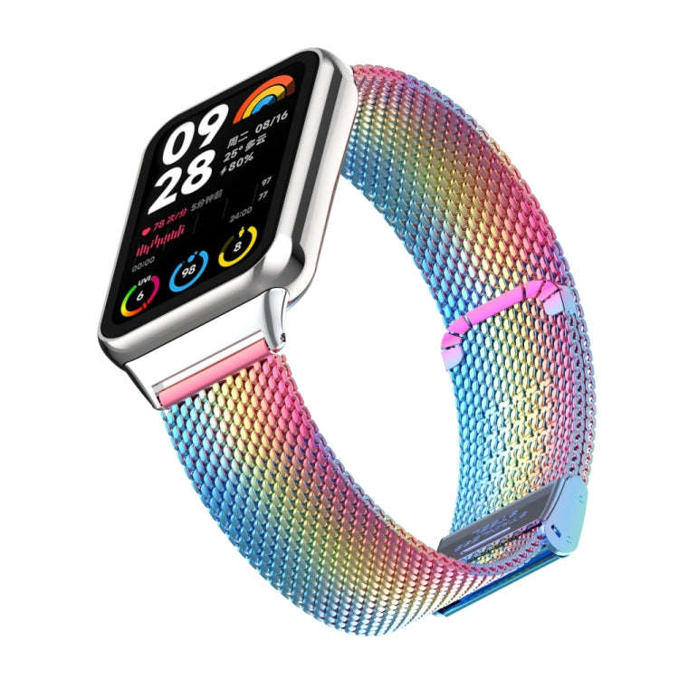 For Xiaomi Smart Band 9 Pro / 8 Pro 18mm Steel Mesh Buckle Metal Watch Band(Colorful)
