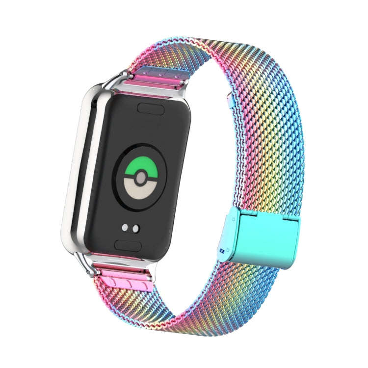 For Xiaomi Smart Band 9 Pro / 8 Pro 18mm Steel Mesh Buckle Metal Watch Band(Colorful)