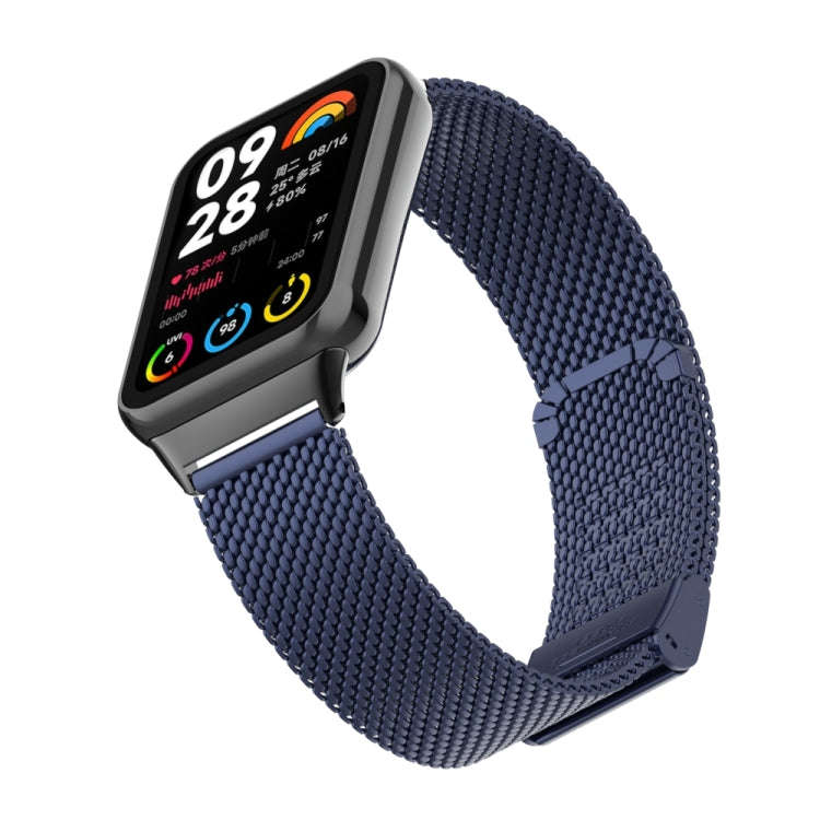 For Xiaomi Smart Band 9 Pro / 8 Pro 18mm Steel Mesh Buckle Metal Watch Band(Midnight Blue)