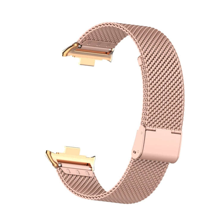 For Xiaomi Smart Band 9 Pro / 8 Pro 18mm Steel Mesh Buckle Metal Watch Band(Rose Red)