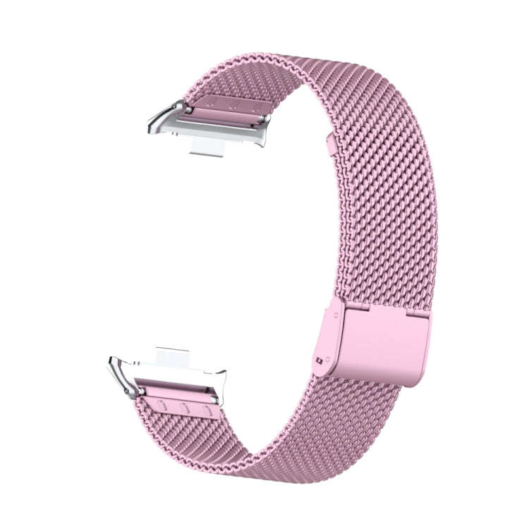 For Xiaomi Smart Band 9 Pro / 8 Pro 18mm Steel Mesh Buckle Metal Watch Band(Rose Pink)