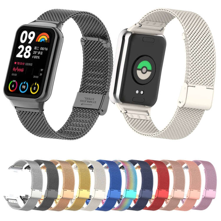 For Xiaomi Smart Band 9 Pro / 8 Pro 18mm Steel Mesh Buckle Metal Watch Band(Royal Blue)