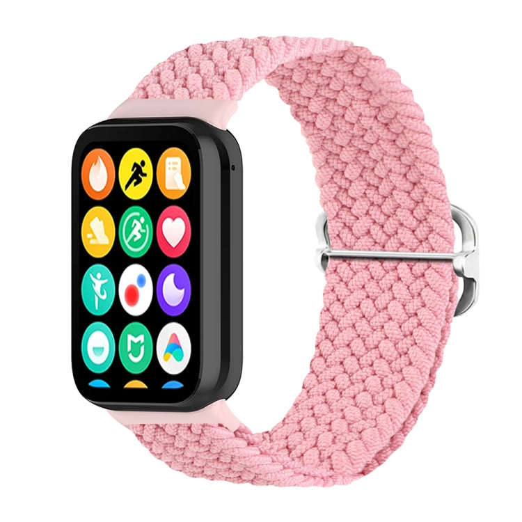 For Xiaomi Smart Band 9 Pro / 8 Pro 18mm Buckle Nylon Braided Watch Band(Pink)